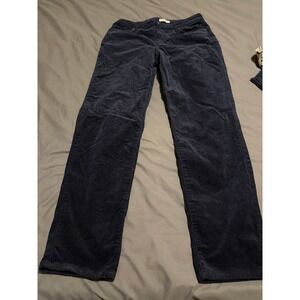Croft & Barrow Womens Navy Blue Corduroy Straight Leg Pants Size 10 Fine Wale